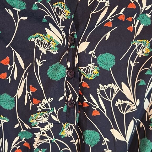 Jessy B navy blue floral tunic top size XS - Picture 4 of 7